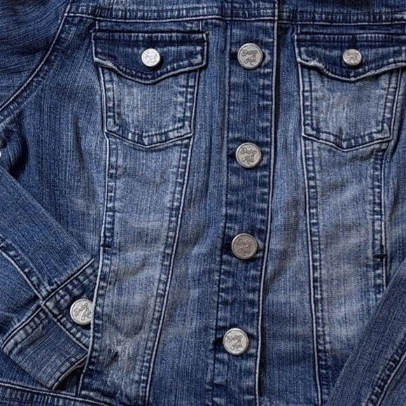 Indigo Rein Forever Jean Jacket Women's Sz S Blue Denim Trucker Y2K Inspired - Picture 2 of 11